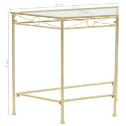 Berkfield Home Side Table Vintage Style Metal 87x34x73 cm Gold - Size: 87 x 34 x 73 cm - thumbnail 6