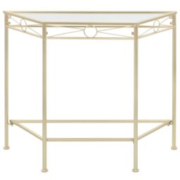 Berkfield Home Side Table Vintage Style Metal 87x34x73 cm Gold - Size: 87 x 34 x 73 cm - thumbnail 2