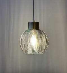 K LIVING Leaves Smokey Glass Light Pendant in Grey - thumbnail 2