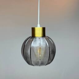 K LIVING Leaves Smokey Glass Light Pendant in Grey - thumbnail 1