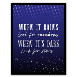 Artery8 When It's Dark Look For Stars Oscar Wilde Quote Framed Wall Art Print in Blue - Size: A4 - thumbnail 1