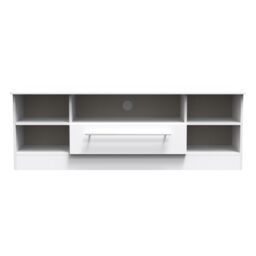 Ready Assembled 2 U Carlton Wide 1 Drawer TV & Media Unit (Ready Assembled) in White - Size: Large