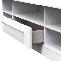 Ready Assembled 2 U Carlton Wide 1 Drawer TV & Media Unit (Ready Assembled) in White - Size: Large - thumbnail 5