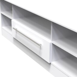 Ready Assembled 2 U Carlton Wide 1 Drawer TV & Media Unit (Ready Assembled) in White - Size: Large - thumbnail 4