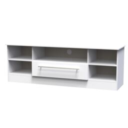 Ready Assembled 2 U Carlton Wide 1 Drawer TV & Media Unit (Ready Assembled) in White - Size: Large - thumbnail 3