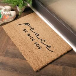 Artsy Mats Peace Be With You Doormat (60 x 40cm) in Brown - Size: 40 cm x 60 cm - thumbnail 2