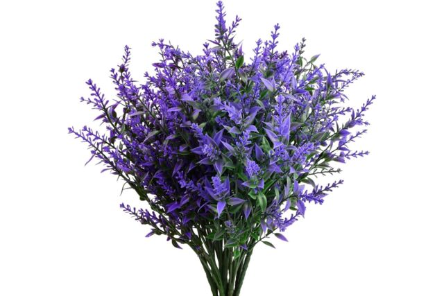 Dyzi Artificial Lavender Topiary Flowers Weatherproof Bushes with Spike in Purple - image 1
