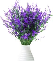 Dyzi Artificial Lavender Topiary Flowers Weatherproof Bushes with Spike in Purple - thumbnail 5