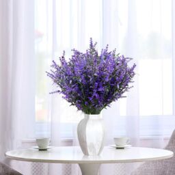 Dyzi Artificial Lavender Topiary Flowers Weatherproof Bushes with Spike in Purple - thumbnail 2