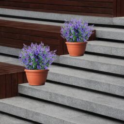 Dyzi Artificial Lavender Topiary Flowers Weatherproof Bushes with Spike in Purple - thumbnail 6