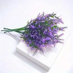 Dyzi Artificial Lavender Topiary Flowers Weatherproof Bushes with Spike in Purple - thumbnail 3