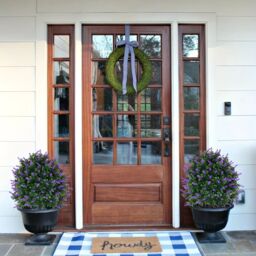 Dyzi Artificial Lavender Topiary Flowers Weatherproof Bushes with Spike in Purple - thumbnail 8