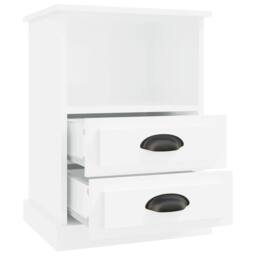 Berkfield Home Elegant Bedside Cabinets 2 pcs High Gloss White 43x36x60 cm - Size: 43 x 36 x 60 cm - thumbnail 8