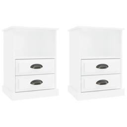 Berkfield Home Elegant Bedside Cabinets 2 pcs High Gloss White 43x36x60 cm - Size: 43 x 36 x 60 cm - thumbnail 3