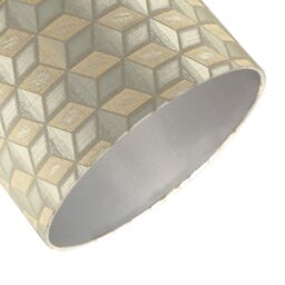 Happy Homewares Contemporary Jacquard Drum Lamp Shade with Gold & Silver Diamonds - Size: 12 inches - thumbnail 5