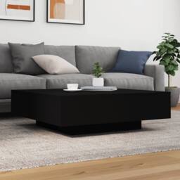 Berkfield Home Coffee Table with LED Lights Black 100x100x31 cm - Size: 100 x 100 x 31 cm - thumbnail 4