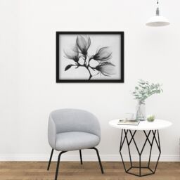 "Artery8 Wall Art Print Magnolia Branch X-Ray Large Framed Wall Décor Art in White - Size: W18"" x H24""" - thumbnail 2