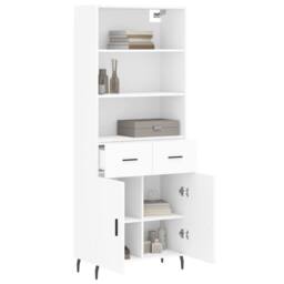 Berkfield Home Highboard White 69.5x34x180 cm Engineered Wood - thumbnail 3