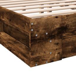 Berkfield Home Bed Frame with Drawers without Mattress Smoked Oak 140x200 cm in Brown - thumbnail 8