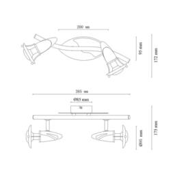 Netlighting Lord Twin Ceiling Spotlight Chrome 2x E14 in Silver - thumbnail 2