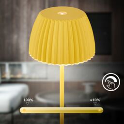 BRILONER Touch Dimmable Battery Powered Wireless Indoor Outdoor LED Table Lamp in Yellow - thumbnail 4