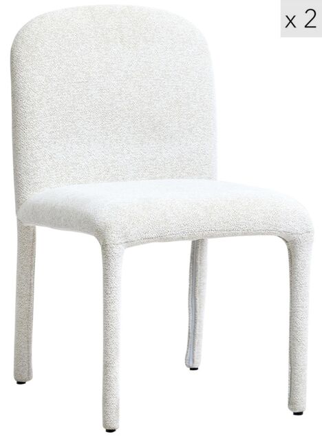 Nordlys Set of 2 Scandinavian Dining Chairs in Fabric in Beige - image 1