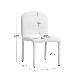 Nordlys Set of 2 Scandinavian Dining Chairs in Fabric in Beige - thumbnail 5