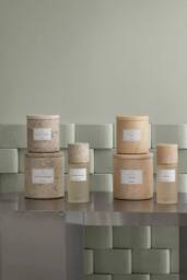 Blomus FRABLI Cotton Island Scented Candle S - Travertin in Beige - thumbnail 4