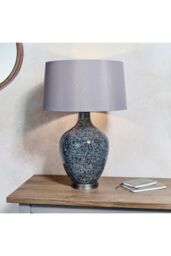 Netlighting Ilsa 1 Light Table Light Grey Black Painted Glass & Matt Nickel Plate E27 - thumbnail 2