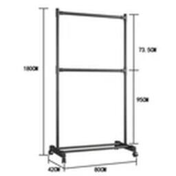 Havendro 2 Tiers Black Single Rail Garment Hanging Stand Shoe Storage Shelf - thumbnail 2