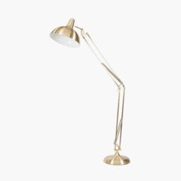 Ruma Adjustable Large Task Floor Lamp Tall Metal Grey Movable Floor Light in Gold - thumbnail 3