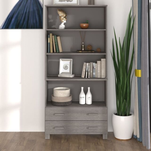 Berkfield Home Highboard HAMAR Solid Wood Pine Light Grey - image 1