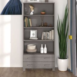 Berkfield Home Highboard HAMAR Solid Wood Pine Light Grey