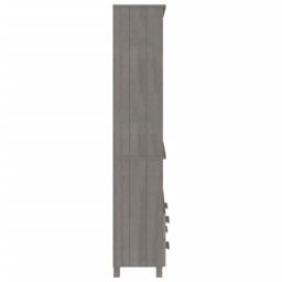 Berkfield Home Highboard HAMAR Solid Wood Pine Light Grey - thumbnail 4