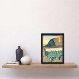 Artery8 Distant View of Mount Zozu Sanuki Province Utagawa Hiroshige Japan Woodblock Artwork Framed Wall Art Print A4 in Black - thumbnail 2