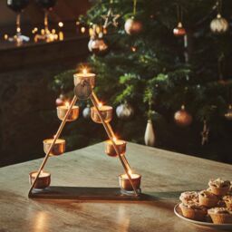 Ivyline Advent Countdown Candle Holder with Numbered Date Discs - Antique Brass Finish, 25cm Premium Quality Modern Design in Metallics - thumbnail 1