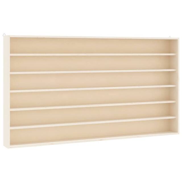 Berkfield Home Wall Display Cabinet with 6 Shelves 80x8.5x55 cm in Light Beige - image 1