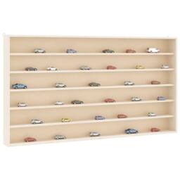 Berkfield Home Wall Display Cabinet with 6 Shelves 80x8.5x55 cm in Light Beige - thumbnail 2