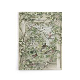 "Artery8 Aviary with Fourteen Birds Schouman Canvas Wall Art Print in Green - Size: W12"" x H16""" - thumbnail 1