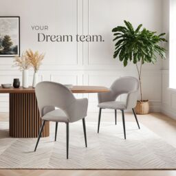 tectake Dining Chair Sasha Set Of 2 - Taupe - Size: 2 Pack - thumbnail 9