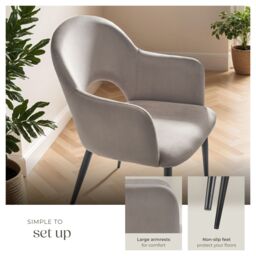 tectake Dining Chair Sasha Set Of 2 - Taupe - Size: 2 Pack - thumbnail 4
