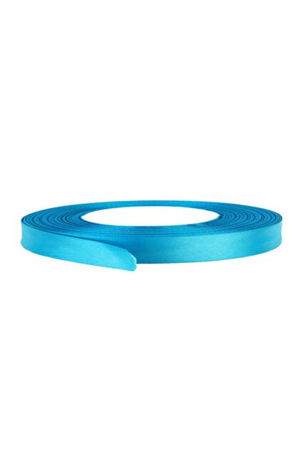 Neel Blue Double Sided Satin Polyester Ribbon Roll, 10mm x 10 Metres in Turquoise - image 1