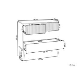 Wyld and Coco Everpine 4-Drawer Chest of Drawers - Light Pine W100 x D45 x H91cm in Brown - thumbnail 3