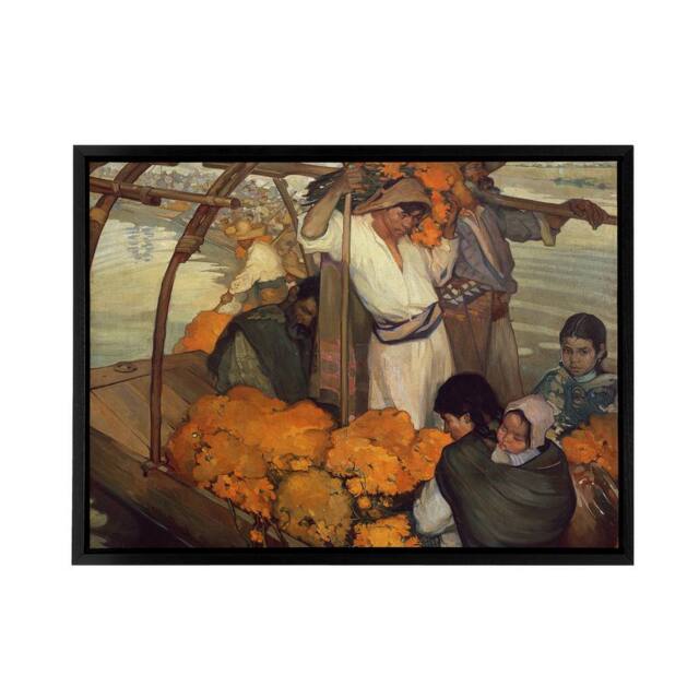 "Artery8 Saturnino Herran The Offering Framed Canvas Wall Art Print - Size: W24"" x H32""" - image 1