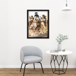 "Artery8 Wall Art Print Gerome Napoleon Bonaparte Camel Egypt Painting Large Framed Wall Décor Art in Light Oak - Size: W18"" x H24""" - thumbnail 2