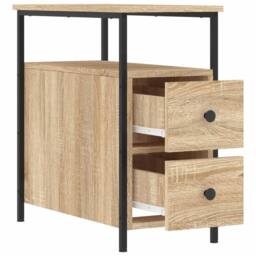 Berkfield Home Bedside Cabinets 2 pcs Sonoma Oak 30x60x60 cm Engineered Wood in Light Brown - Size: 30 x 60 x 60 cm - thumbnail 7