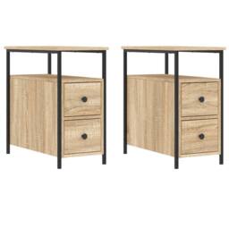 Berkfield Home Bedside Cabinets 2 pcs Sonoma Oak 30x60x60 cm Engineered Wood in Light Brown - Size: 30 x 60 x 60 cm - thumbnail 1