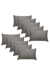 OHS 10 x Soft Polycotton Housewife Pillowcase Set in Charcoal