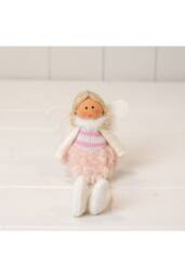 KDMD Pink & White Sitting Fairy with Boucle Skirt & Wings - thumbnail 2