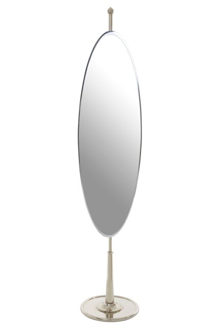 Orsina Stylish Design Oval Mirror, Mid Century Hallway Mirror, Elegant in Silver - image 1